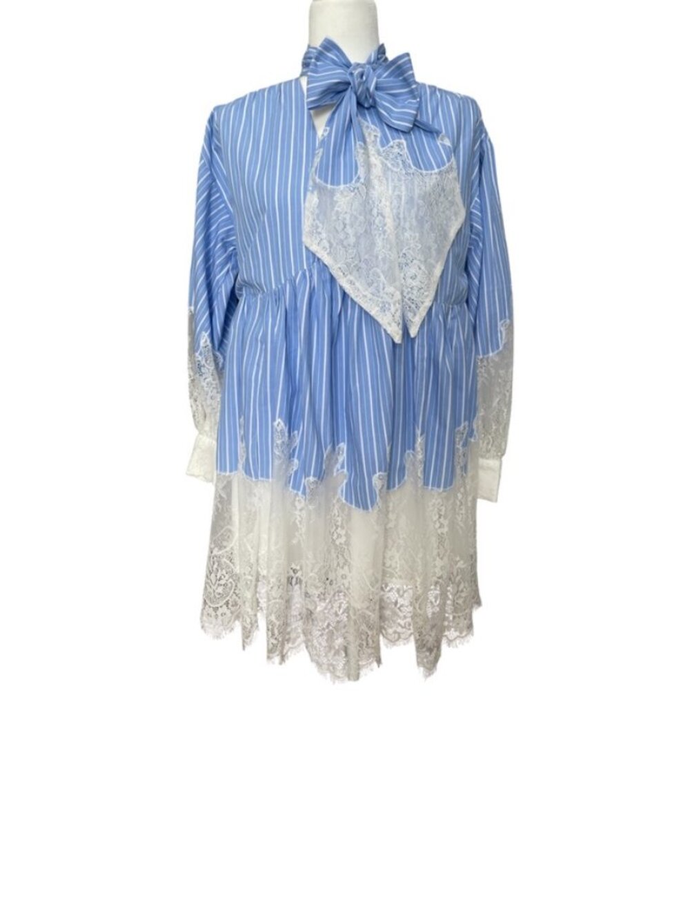 Maeve V-Neck Ombre Lace Mini Shirt Dress size US 4 EUR 36 UK 8 Striped - Picture 5 of 15